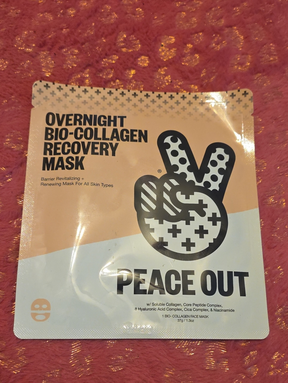 Peace Out Overnight Bio-Collagen Recovery Mask — Peach